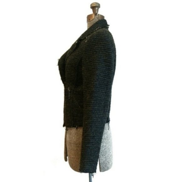 SET raw edge tweed biker jacket sz.4 - Picture 4 of 16